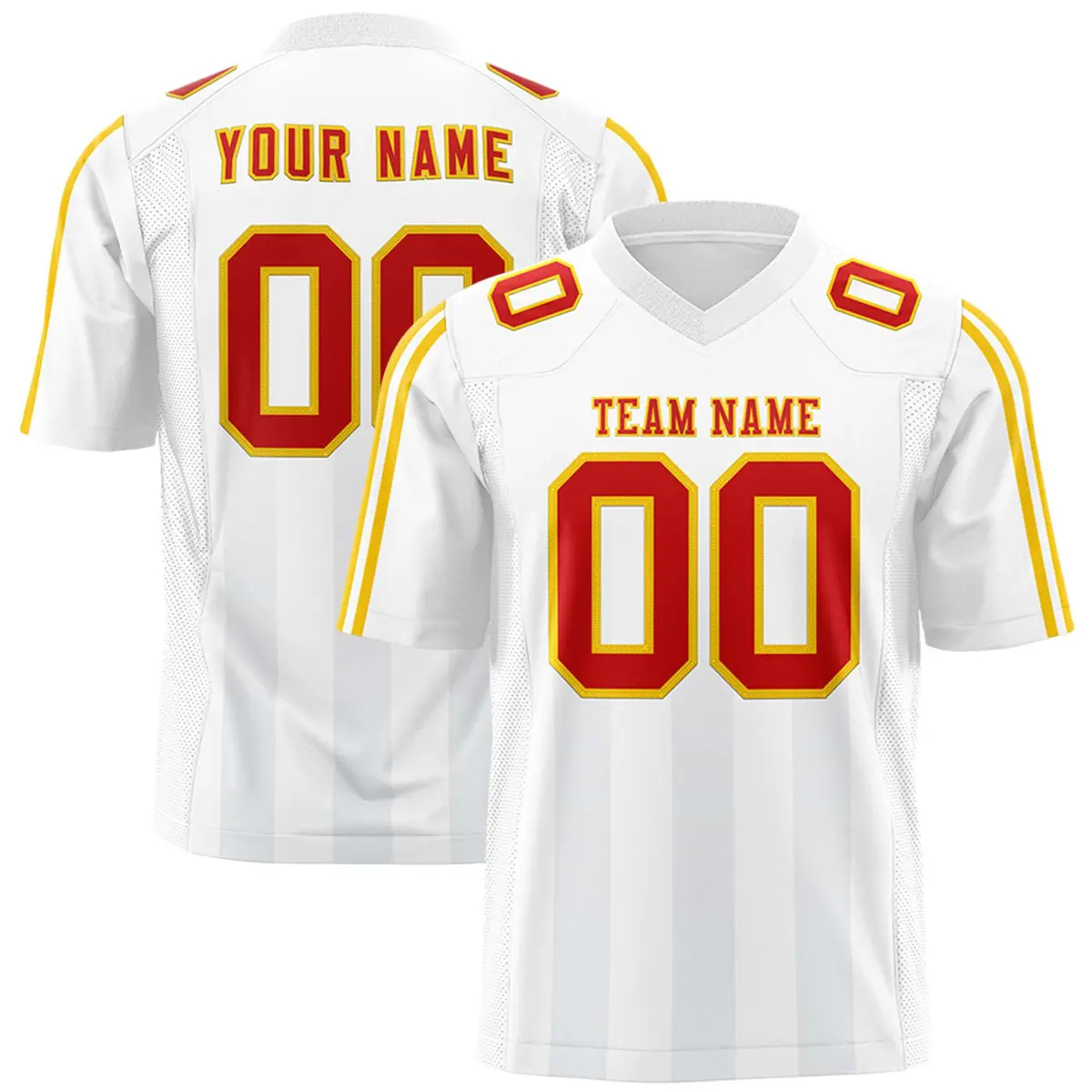 White Gray Vertical Fine Stripe Gradient Football Jersey