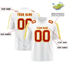 White Gray Vertical Fine Stripe Gradient Football Jersey 2