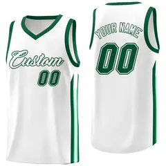 White Green Classic Fashion Sportwear Basketball Jersey