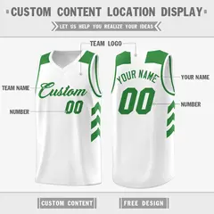 White Green Classic Fashion Sportwear Basketball Jersey 2