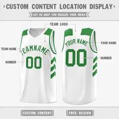 White Green Classic Fashion Sportwear Basketball Jersey 2