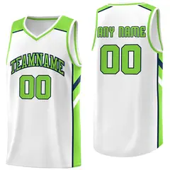 White Green Classic Men/Boy Athletic Basketball Jersey