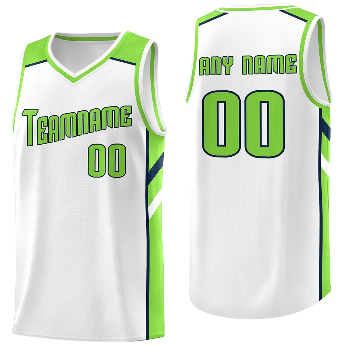 White Green Classic Men/Boy Athletic Basketball Jersey