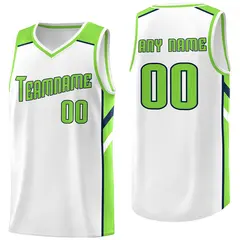White Green Classic Men/Boy Athletic Basketball Jersey