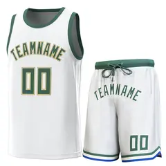 White Green Classic Sets Basketball Jersey 1