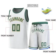 White Green Classic Sets Basketball Jersey 2