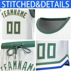 White Green Classic Sets Basketball Jersey 6