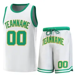 White Green Classic Sets Basketball Jersey 1
