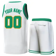 White Green Classic Sets Basketball Jersey 3