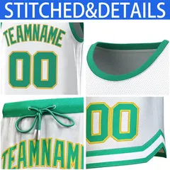 White Green Classic Sets Basketball Jersey 6