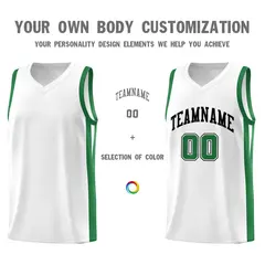 White Green Classic Sets Sports Basketball Jersey 3