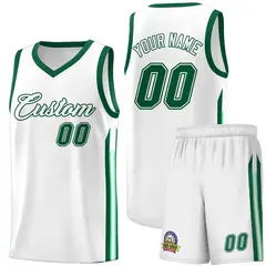 White Green Classic Sets Sports Basketball Jersey