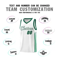 White Green Classic Sets Sports Basketball Jersey 4