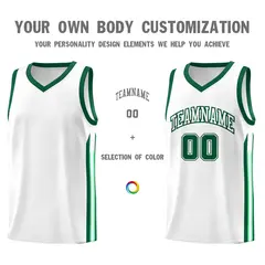 White Green Classic Sets Sports Basketball Jersey 3