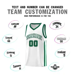 White Green Classic Sets Sports Basketball Jersey 4