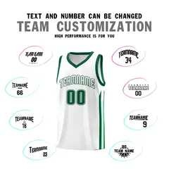 White Green Classic Sets Sports Basketball Jersey 4