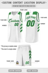 White Green Classic Sets Sports Basketball Jersey 2