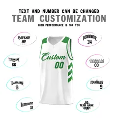 White Green Classic Sets Sports Basketball Jersey 4