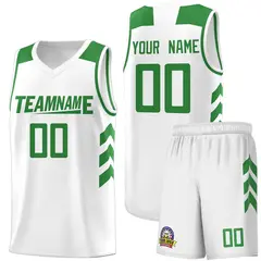 White Green Classic Sets Sports Basketball Jersey