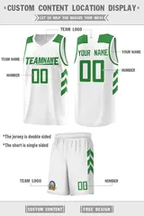 White Green Classic Sets Sports Basketball Jersey 2