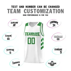 White Green Classic Sets Sports Basketball Jersey 4