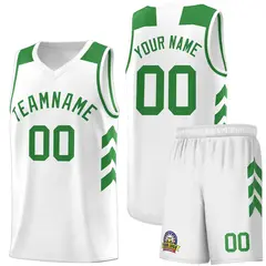 White Green Classic Sets Sports Basketball Jersey