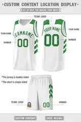 White Green Classic Sets Sports Basketball Jersey 2