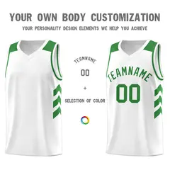 White Green Classic Sets Sports Basketball Jersey 3