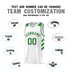 White Green Classic Sets Sports Basketball Jersey 4