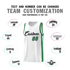 White Green Classic Sets Sports Basketball Jersey 4