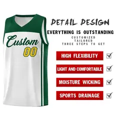 White Green Classic Sets Sports Basketball Jersey 2
