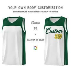 White Green Classic Sets Sports Basketball Jersey 3