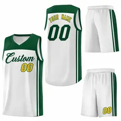 White Green Classic Sets Sports Basketball Jersey 6