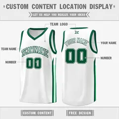 White Green Classic Tops Mesh Bull Basketball Jersey 2