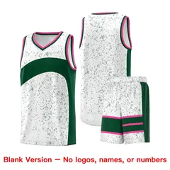 White Green Dot Graffiti Irregular Pattern Basketball Jersey 7
