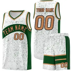 White Green Dot Graffiti Irregular Pattern Basketball Jersey 1