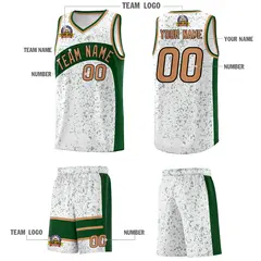 White Green Dot Graffiti Irregular Pattern Basketball Jersey 5