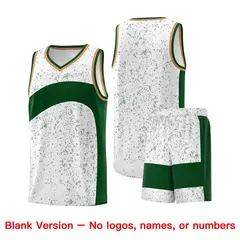 White Green Dot Graffiti Irregular Pattern Basketball Jersey 7