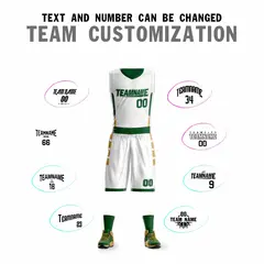 White Green Double Side Sets Design Basketball Jersey 2