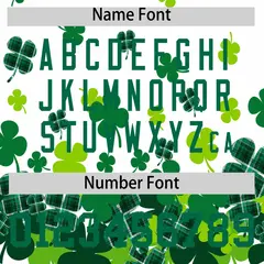 White Green Four Leaf Clover Pattern St. Patrick's Day Baseball Jersey 4