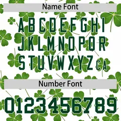 White Green Four Leaf Clover Pattern St. Patrick's Day Baseball Jersey 4