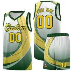 White Green Galaxy Graffiti Pattern Basketball Jersey