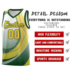White Green Galaxy Graffiti Pattern Basketball Jersey 4