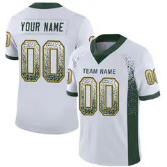 White Green-Gold Drift Fashion Mesh Football Jersey 1