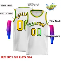 White Green Gradient Classic Men's Basketball Jersey 2