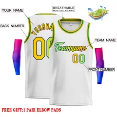 White Green Gradient Classic Men's Basketball Jersey 2