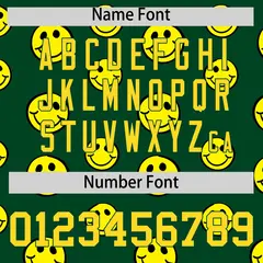White Green Graffiti Gradient Smile Baseball Jersey 4
