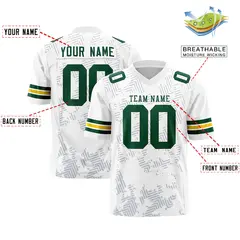 White Green Graffiti Line Authentic Football Jersey 2