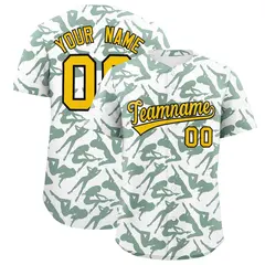 White Green Graffiti Pattern Baseball Jersey 1