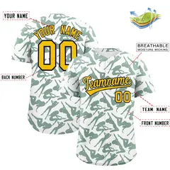 White Green Graffiti Pattern Baseball Jersey 2